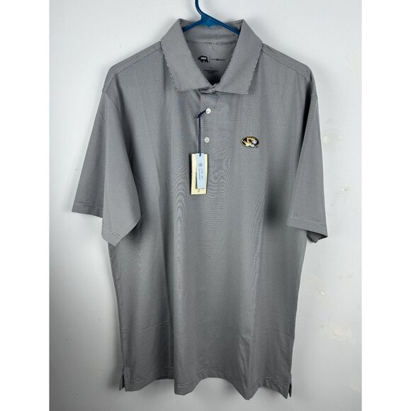Onward Reserve Mens L Mizzou Tigers White Blue  Stripe Polo Shirt New Missouri - Picture 1 of 11